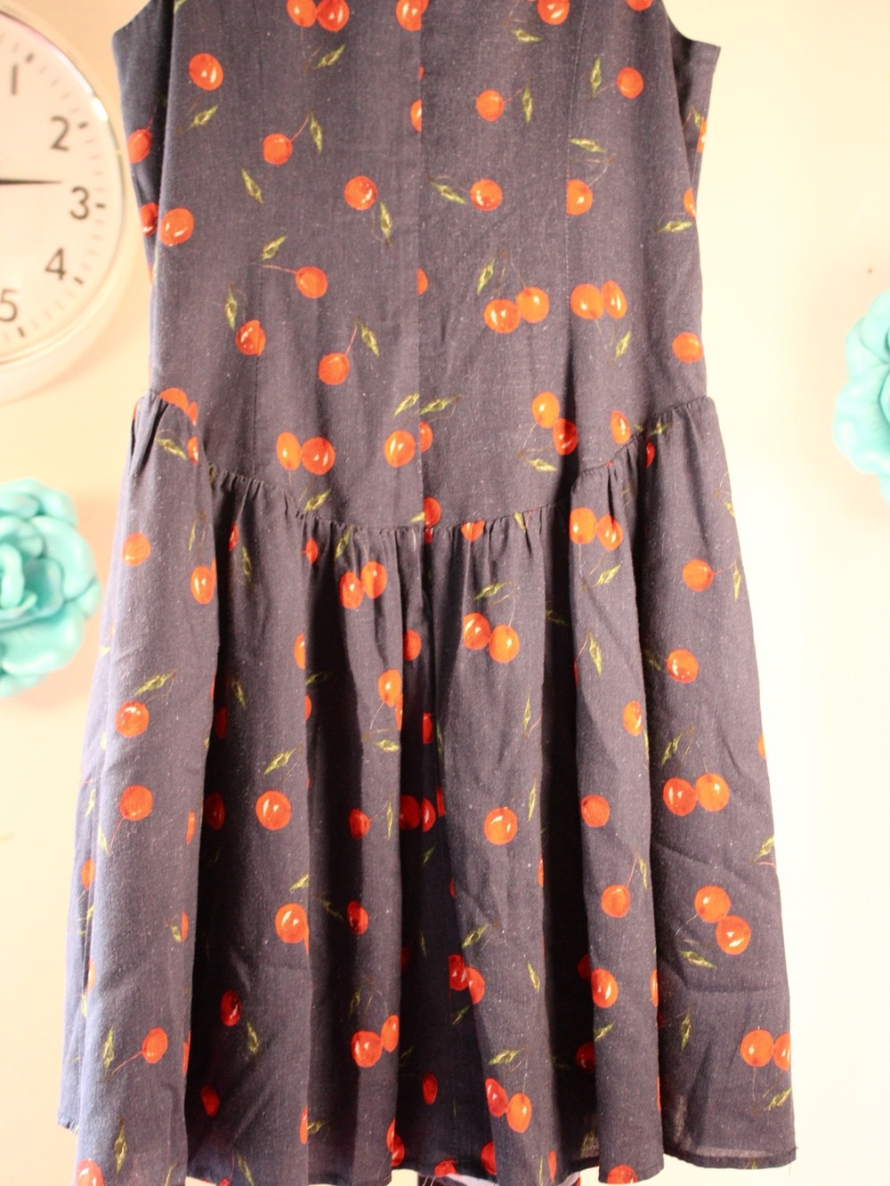 Navy Cherry Print Halter Sundress - Picture 7 of 13